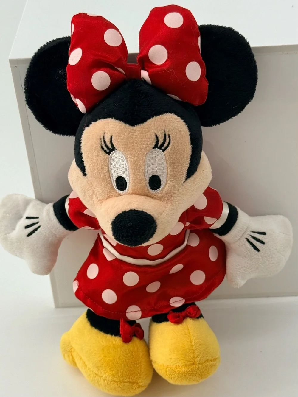 Disney Minnie Mouse Red White Polka Dot Plush with Yellow Shoes